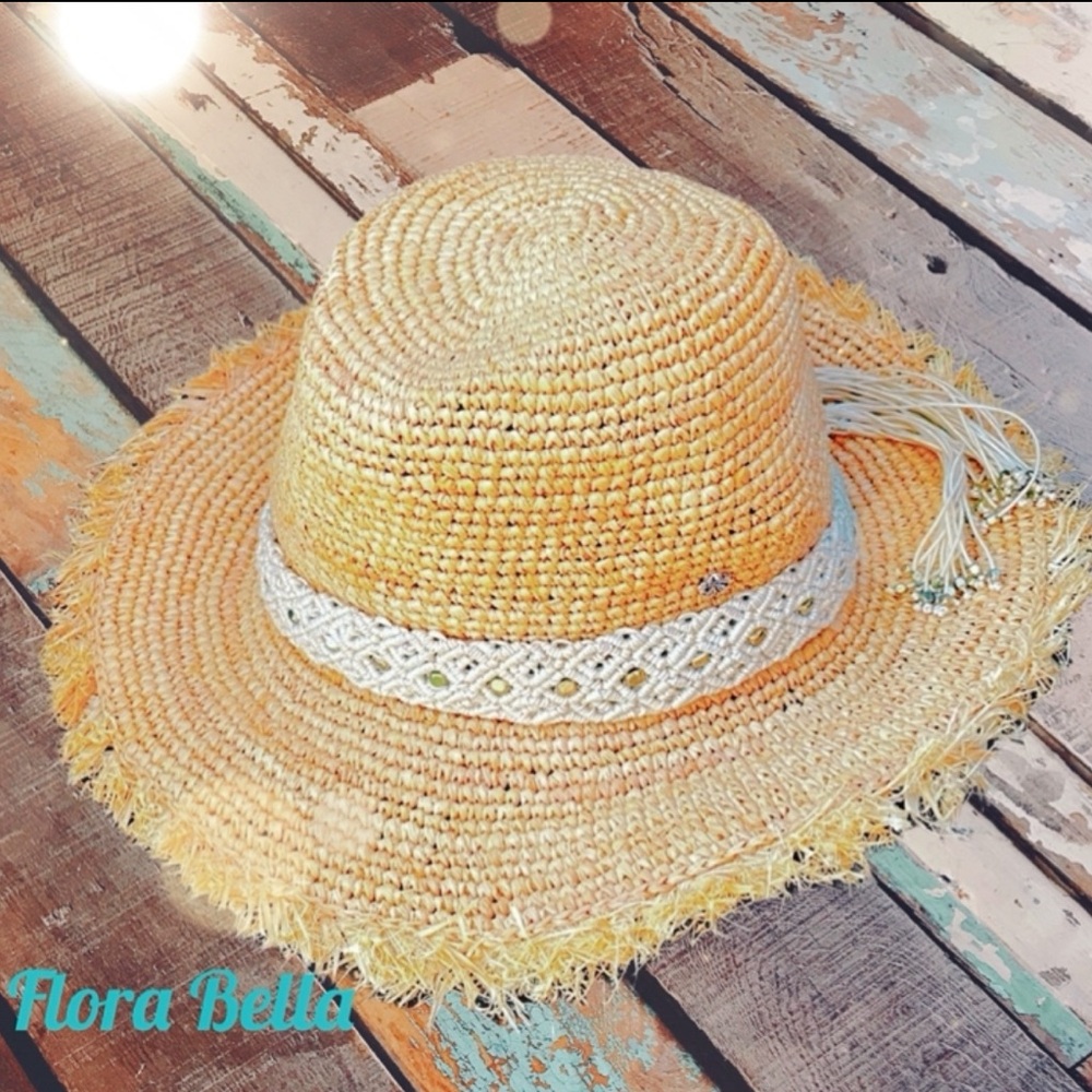 FLORA BELLA NATURAL RAFFIA STRAW HAT 👒- NWT FROM NORDSTROMS !🌞